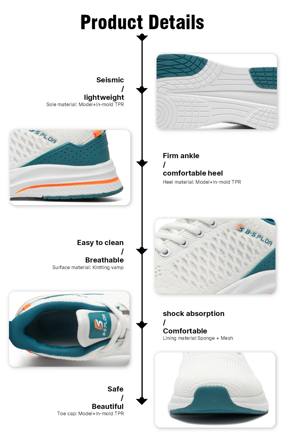 Baasploa Scarpe Da Corsa Da Uomo Traspiranti Leggere Con Aumento Di Altezza Design Sportivo Per Allenamenti All Aperto