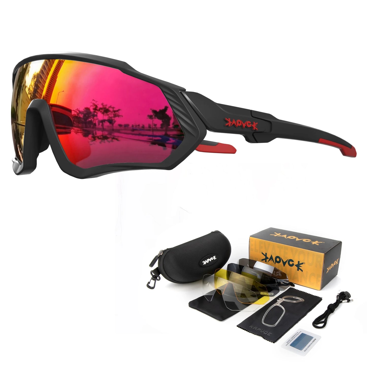 Occhiali Da Ciclismo Polarizzati Kapvoe UV400 Con 5 Lenti Intercambiabili Per Uomo E Donna Unisex Sportivi Da Esterno