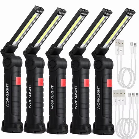 Torcia Portatile A LED COB Ricaricabile USB Lanterna Magnetica Con Batteria Incorporata Per Campeggio E Lavoro