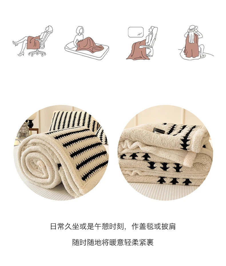 Coperta In Flanella Morbida Multifunzionale Queen Size Antistatica Portatile Per Pisolino Confortevole Delicata