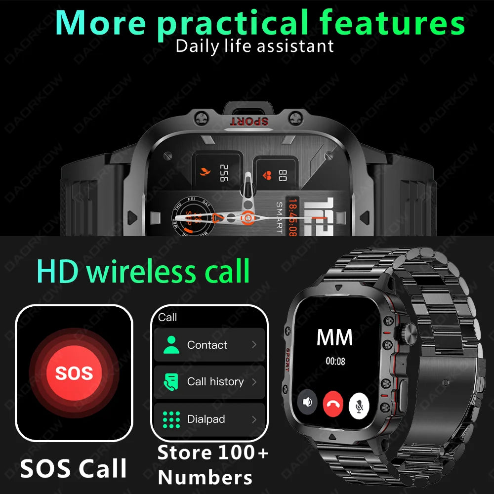 Orologio Fitness Con Schermo Da 1,96 Pollici 3ATM Chiamate Bluetooth Impermeabile Frequenza Cardiaca