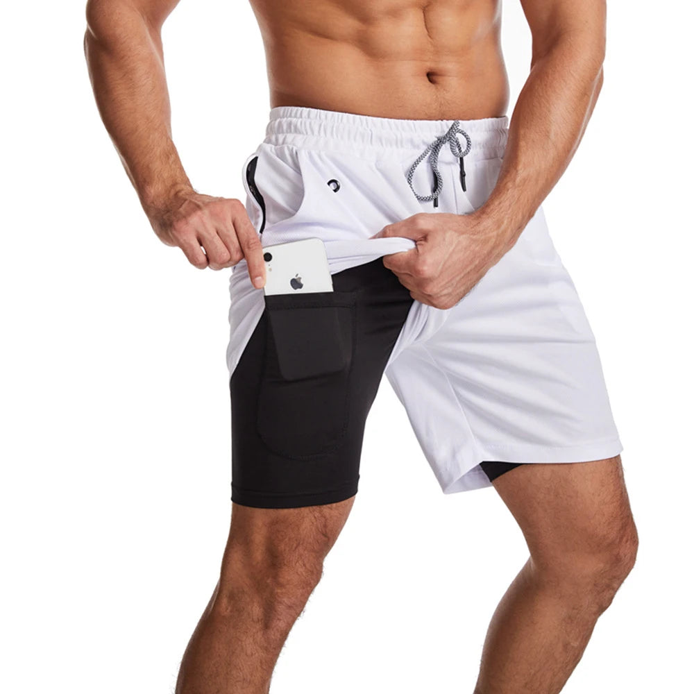 Pantaloncini Da Corsa Da Uomo 2 In 1 Palestra Allenamento Fitness Estivi 2025 Nuovi