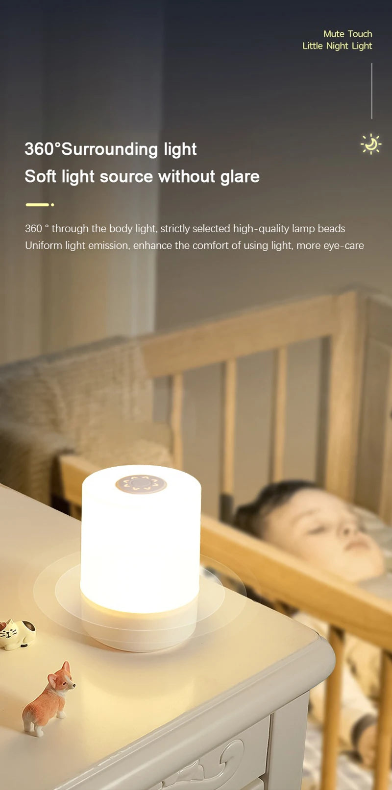 Luci notturne a LED da comodino Ricarica dimmerabile Lampade da notte da tavolo Camera da letto Illuminazione da comodino Decorazione Lampade da tavolo a LED da lettura touch