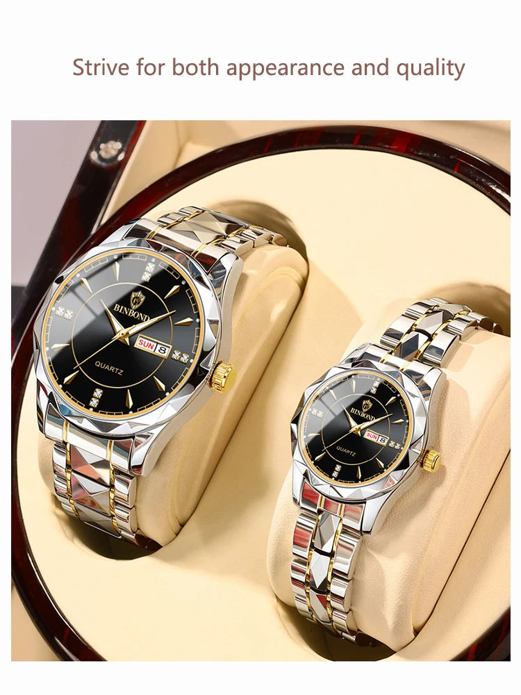 Orologio Da Donna BinBong Quarzo Di Lusso In Acciaio Inossidabile Data Luminosa Impermeabile Regalo Per Fidanzata
