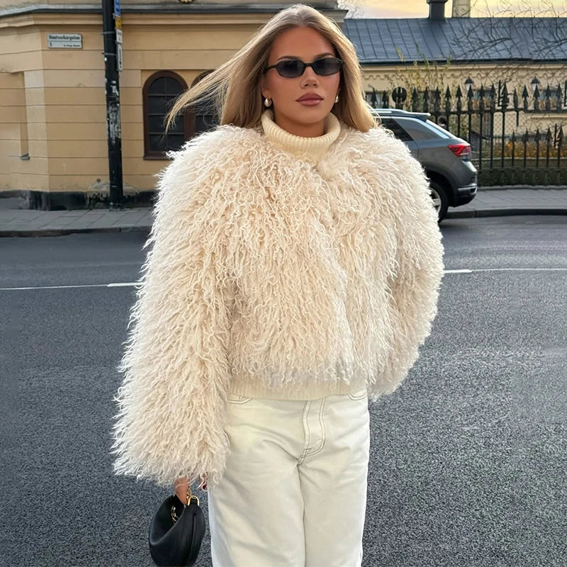 TARUXY Cappotto Di Pelliccia Sintetica Donna Inverno 2025 Caldo Design Lusso Street Style Giacca Breve