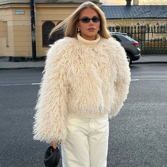 TARUXY Cappotto Di Pelliccia Sintetica Donna Inverno 2025 Caldo Design Lusso Street Style Giacca Breve