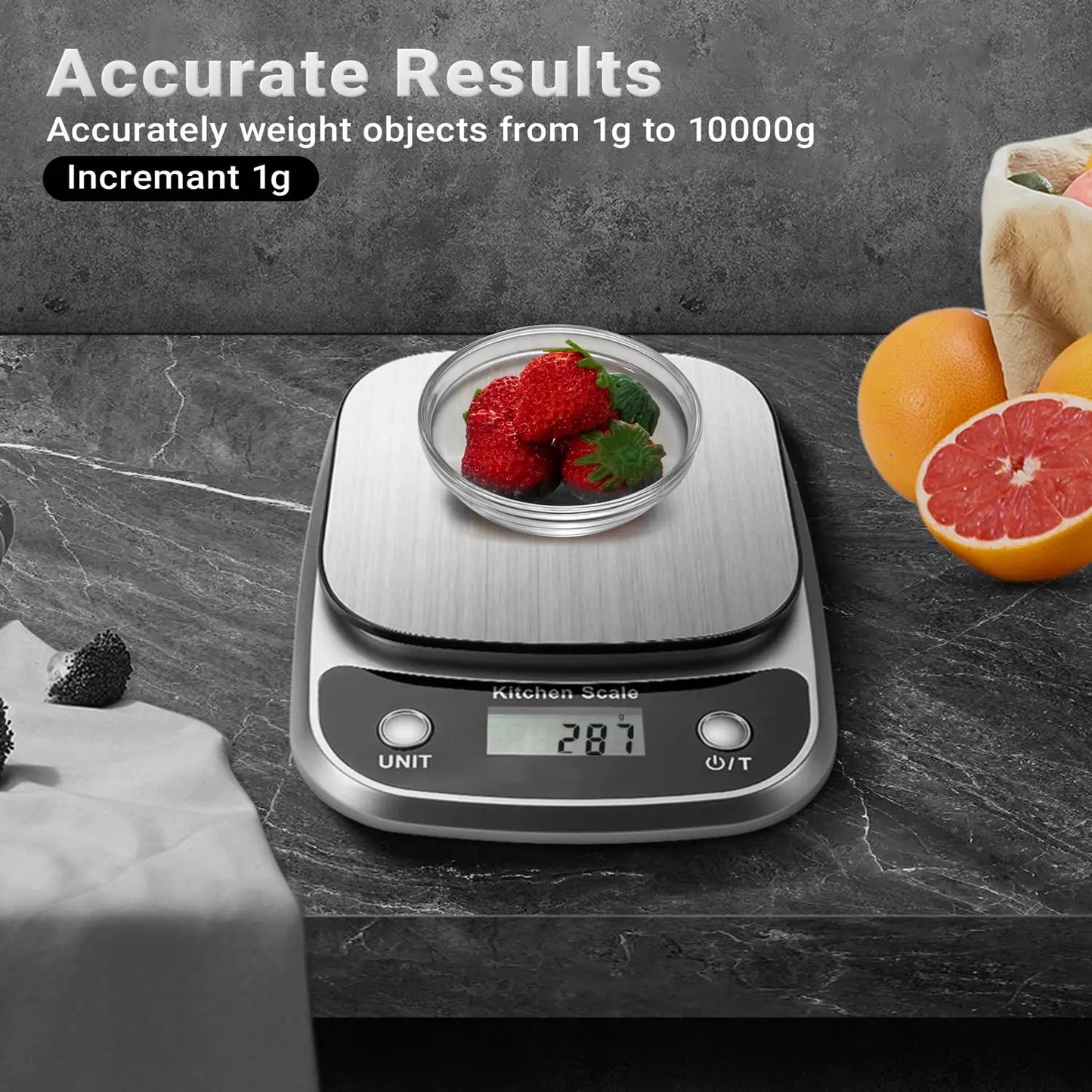 Bilancia Da Cucina Digitale In Acciaio Inox Con Display LCD Portatile Per Alimenti Gioielli Caffè Cucina 5 Kg 10 Kg 1 g
