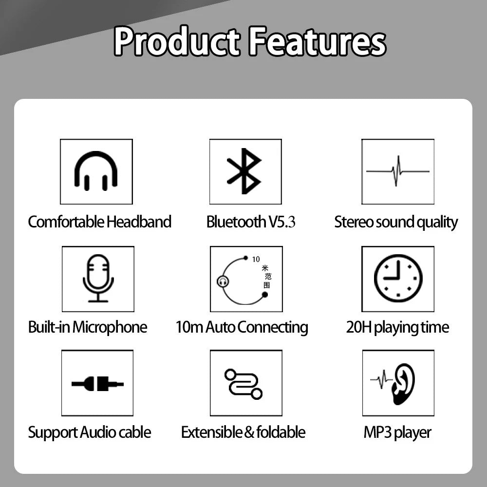 Cuffie Wireless Dorate Bluetooth con Microfono Incorporato Auricolare Stereo Universale per Android e iOS Regalo da Uomo