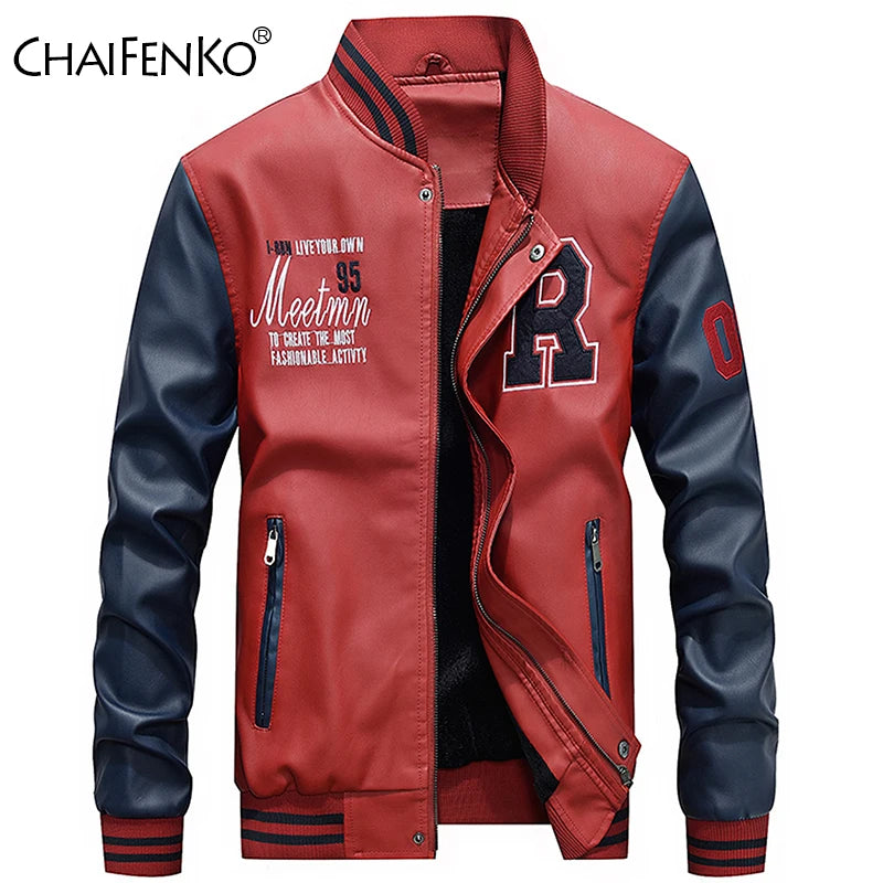 Giacca Da Uomo Inverno In Pile Spesso Con Collo Alto Stile Baseball Per Esterno Tessuto Solido Caldo