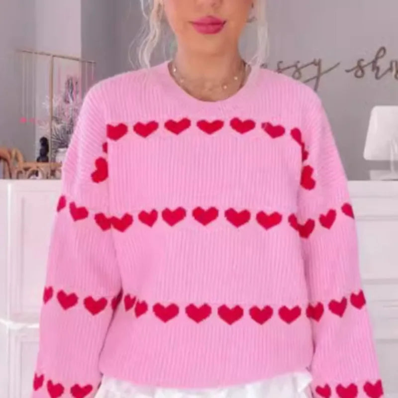 Pullover Lavorati A Maglia Casual Allentati Donna Autunno Inverno Collo A O Manica Intera Moda Street