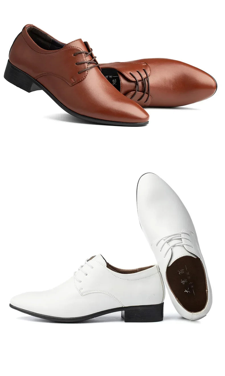 Scarpe Da Uomo In Pelle Primavera Autunno Formali Da Lavoro Punta A Punta Traspiranti Pelle Verniciata Rossa Lucida