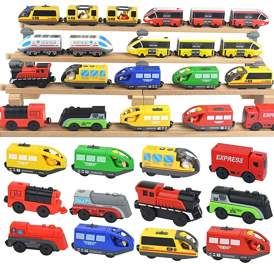 Locomotiva In Legno Magnetica Per Bambini Giocattolo Treno Con Pista Ferrovia Educativa
