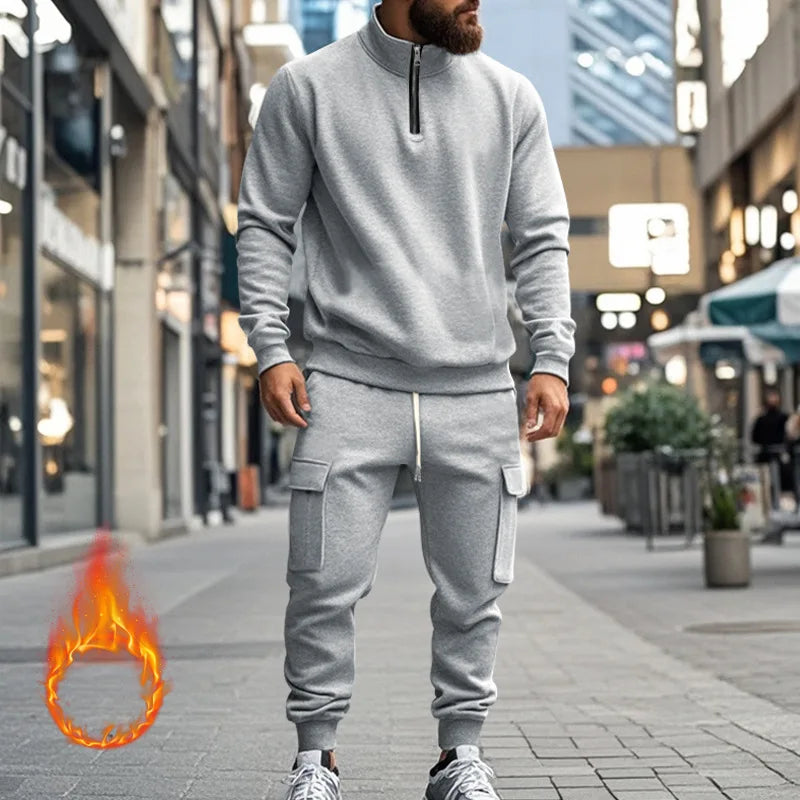 Pantaloni Sportivi Con Cerniera Calda In Velluto Da Uomo Casual Autunno Inverno 2024