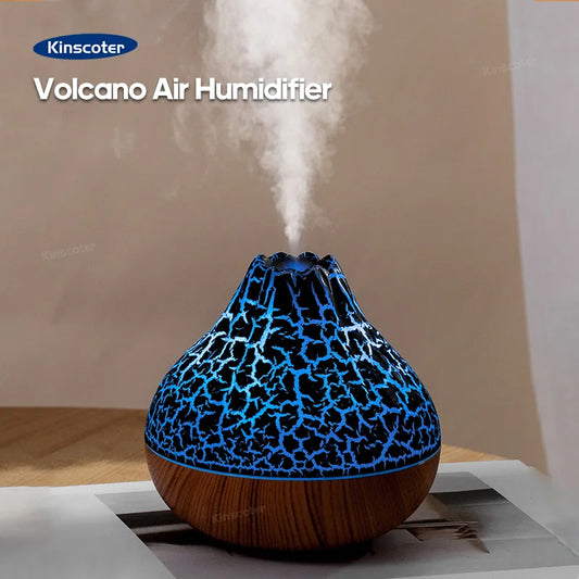 Umidificatore Vulcano 300ml Desktop USB Nebulizzatore Con Luce Notturna Colorata Per Ambienti Diffusore Nebbia Acqua