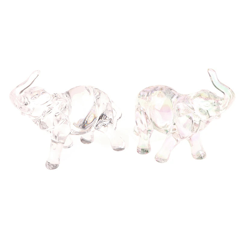 Simpatica statua di elefante di cristallo Mini statua di animale Ornamenti di elefante per bambini Artigianato Ornamenti di cristallo per desktop Soggiorno