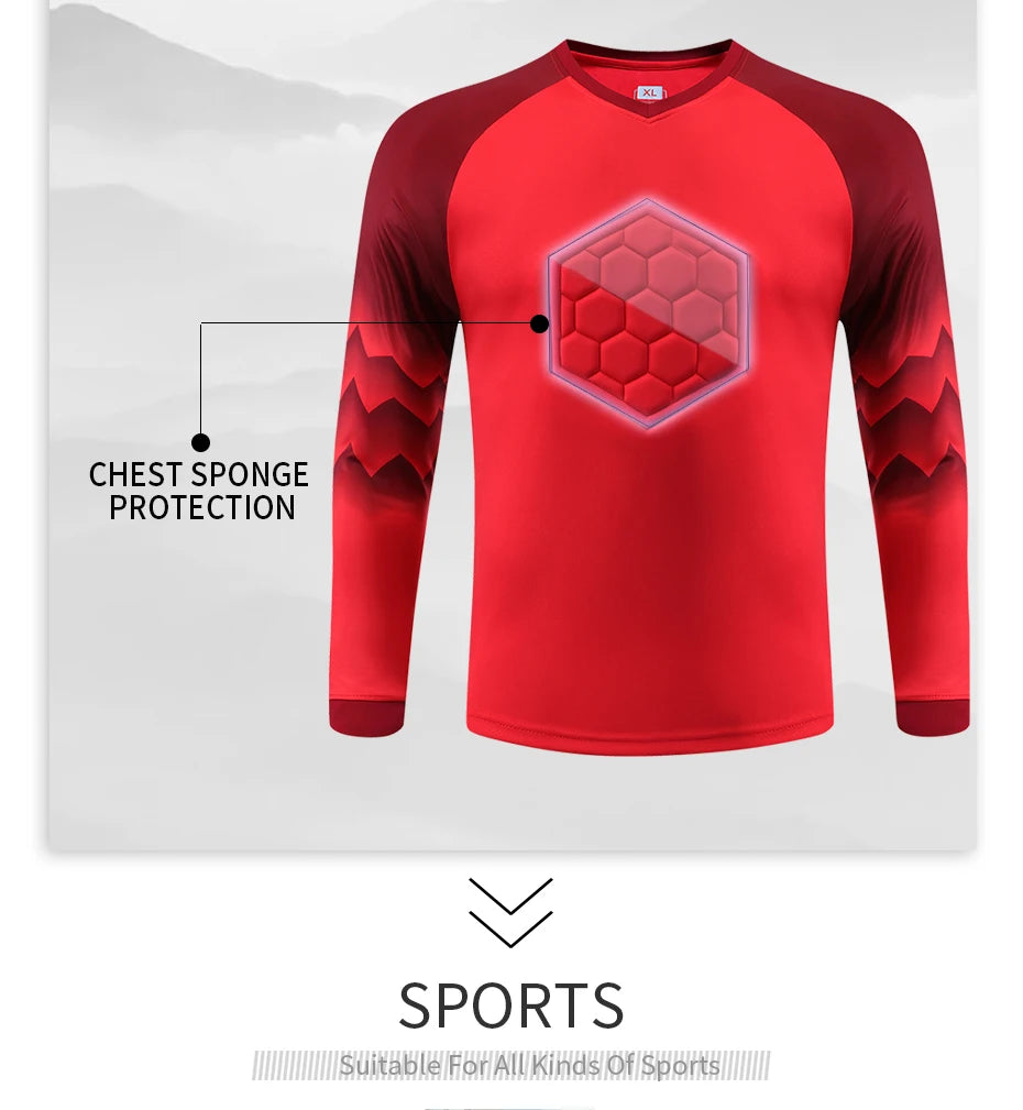 2023 uomo bambino portiere di calcio uniforme spugna protettiva manica lunga allenamento di calcio portiere top maglia da calcio pantaloni personalizzati