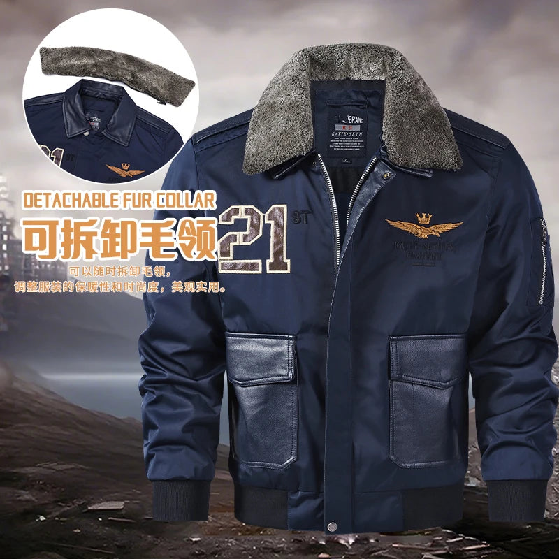 Giacca Bomber Militare MA1 Da Uomo Con Collo Di Pelliccia Giacca Da Pilota Autunno