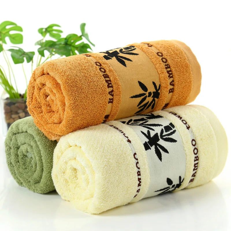 Set Di 3 Asciugamani Da Bagno In Fibra Di Bambù Verde 34x74cm E 70x140cm Per Viso E Mani