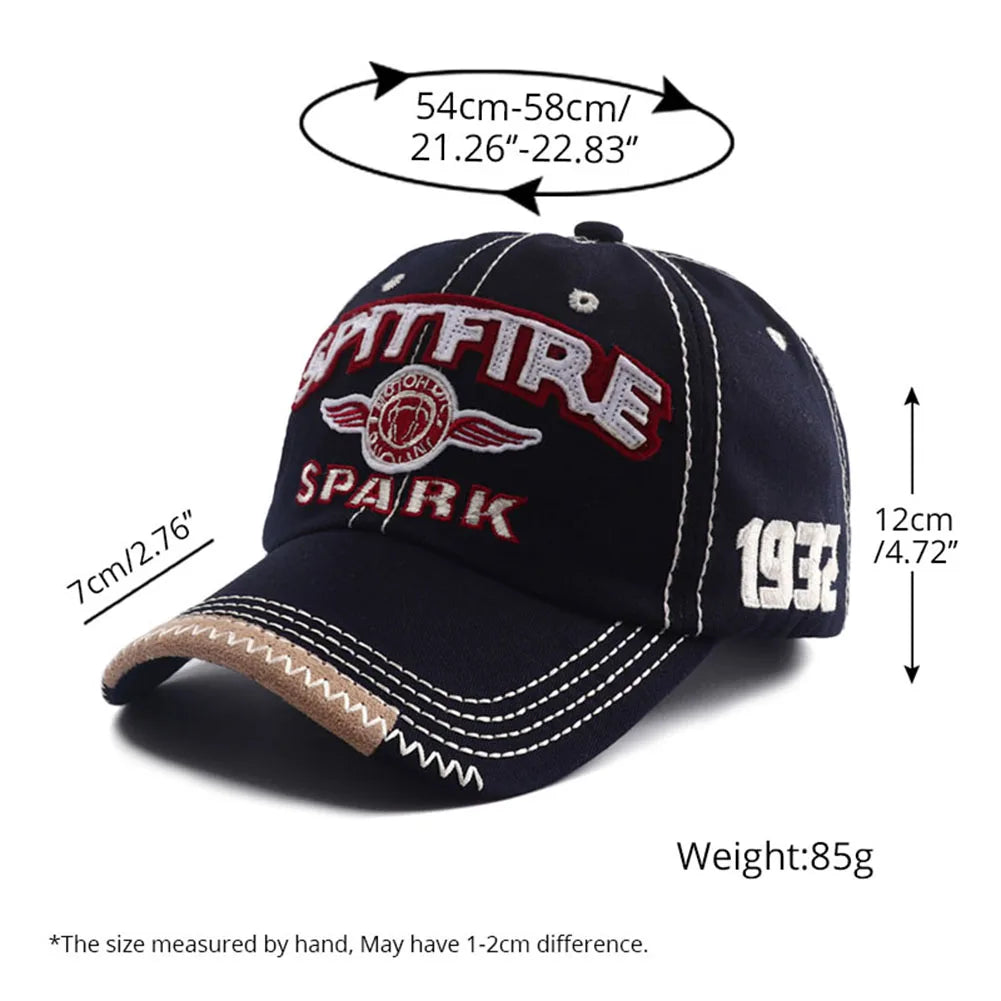 Berretto Da Baseball In Cotone Lavato Con Lettera Ricamata Spark 1932 Snapback Unisex Moda Casual Con Visiera Retro