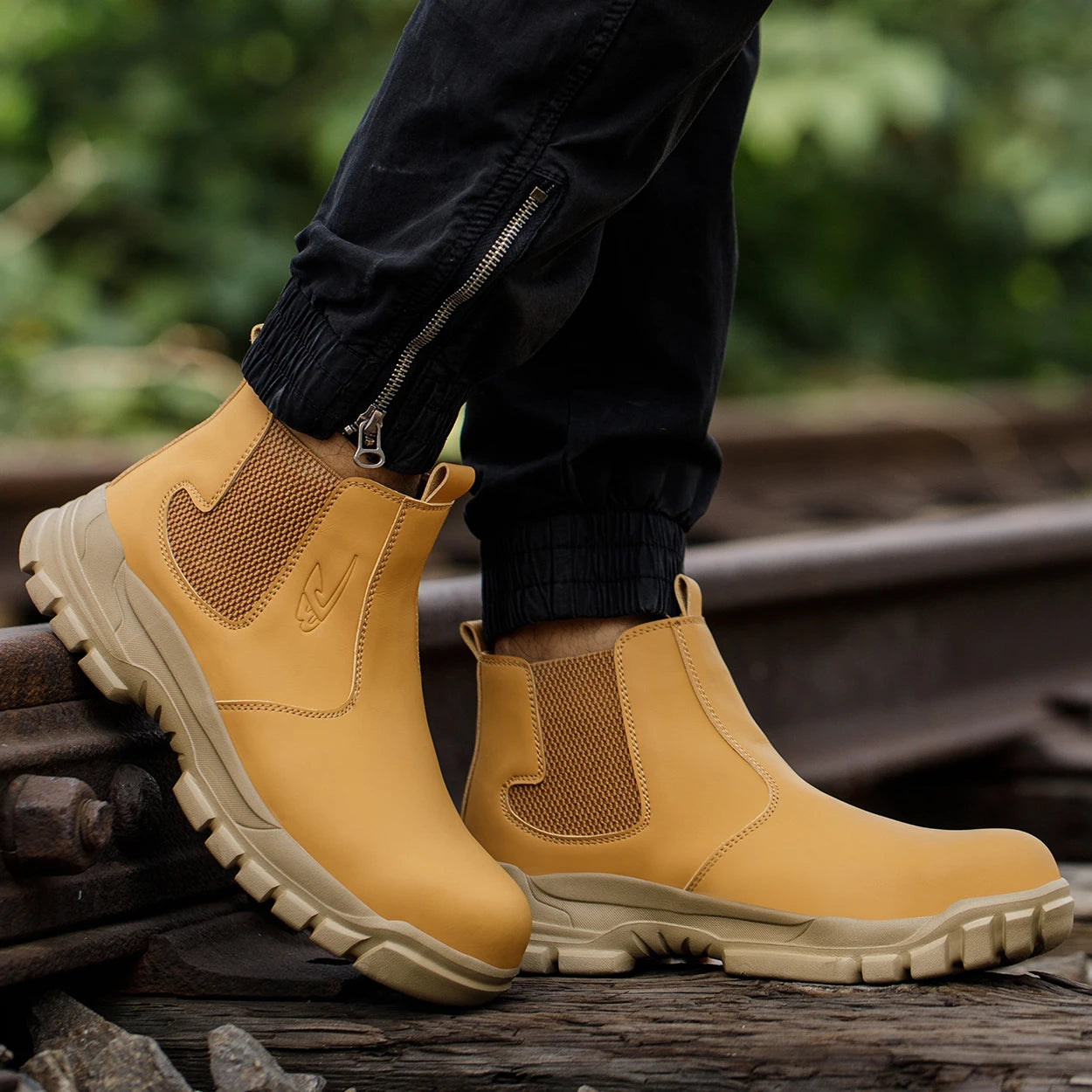 Scarpe Da Lavoro Antinfortunistiche Resistenti All Acqua Uomo Stivali In Pelle Con Testa In Acciaio Marrone