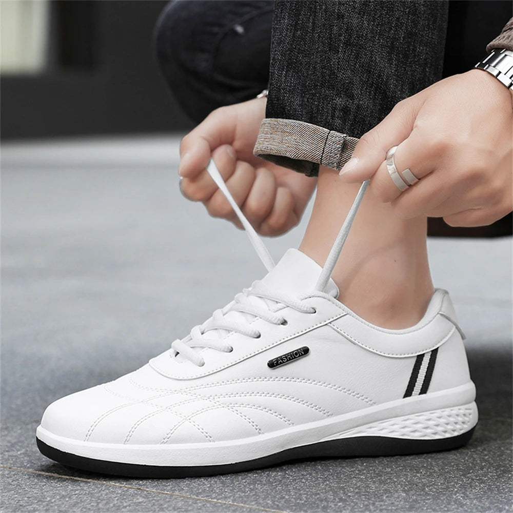 Scarpe Da Uomo Casual In Pelle Stringate Da Passeggio Per Esterni Bianco Nero Taglia 10