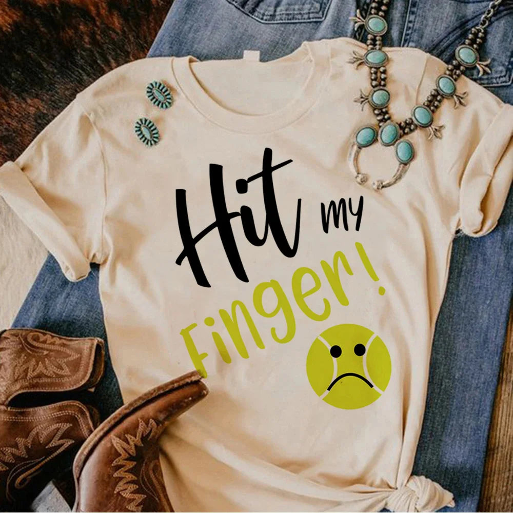 Padel T Shirt Donna Divertente Harajuku Vestiti Femminili Collo A O Poliestere Manica Corta