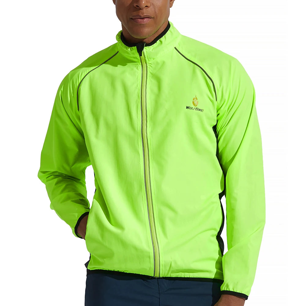 Giacca Da Ciclismo Uomo WOSAWE Antivento Impermeabile Riflettente Manica Lunga Gilet Senza Maniche Maglia Da Bici