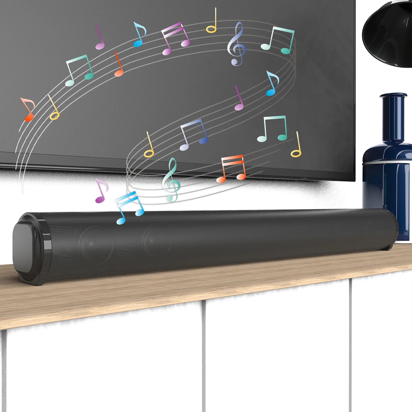 Barra Audio Bluetooth 5.1 Per TV E PC Cablata E Wireless Con Ingresso RCA Batteria Integrata Home Theater