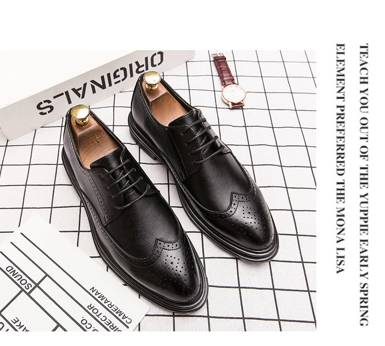 Scarpe Brogue In Pelle Di Alta Qualità Uomo Classiche E Eleganti Da Ufficio E Da Sposa