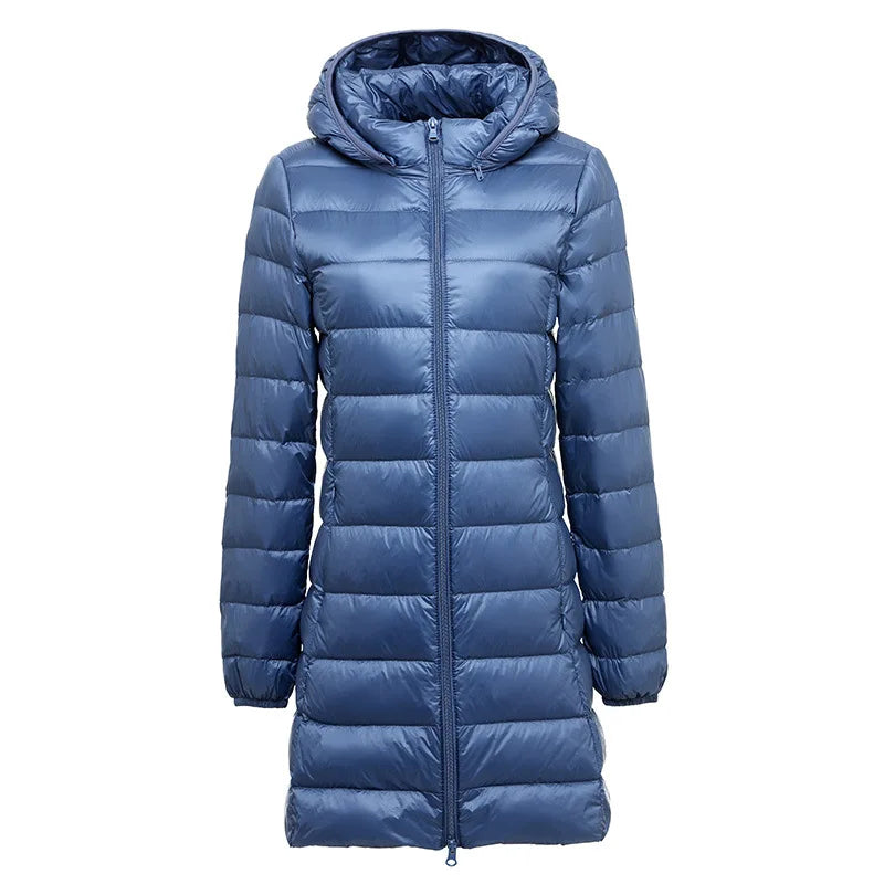 Piumino Leggero Da Donna Di Media Lunghezza Per Autunno Inverno 2025 Moda Semplice Temperamento Senza Cappuccio