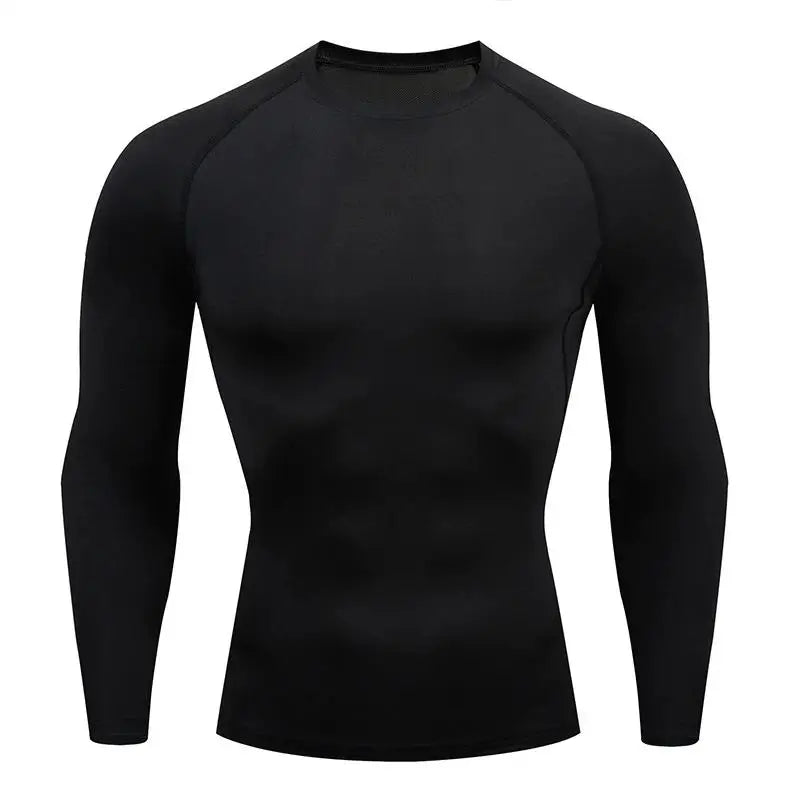 Maglia Compressiva Da Uomo A Maniche Lunghe Per Allenamento Palestra Ad Asciugatura Rapida Fitness