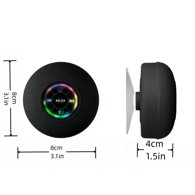 Altoparlante Bluetooth Senza Fili Ventosa Impermeabile Per Doccia Con Luce LED Ricarica USB Per Bagni E Viaggi
