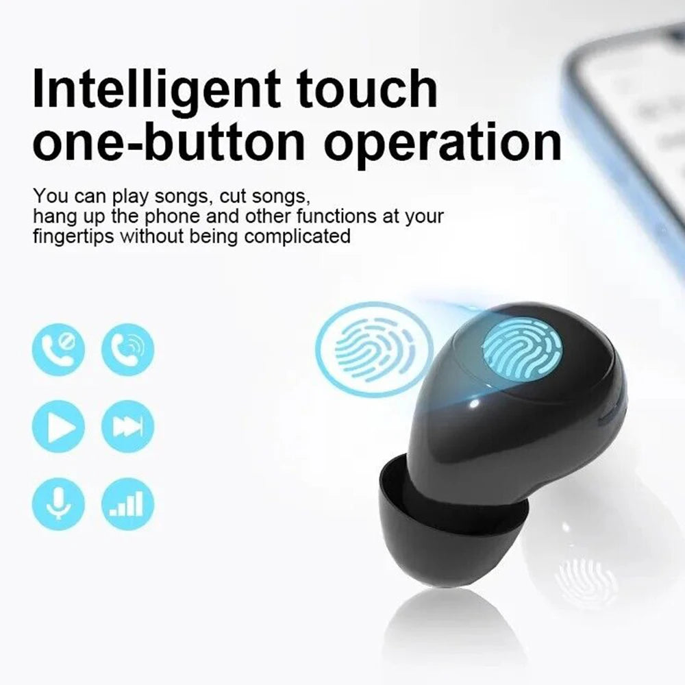 SK18 Mini Cuffie Invisibili Wireless Bluetooth 5.3 Con Microfono Cancellazione Del Rumore HD Per Dormire Con Bassi