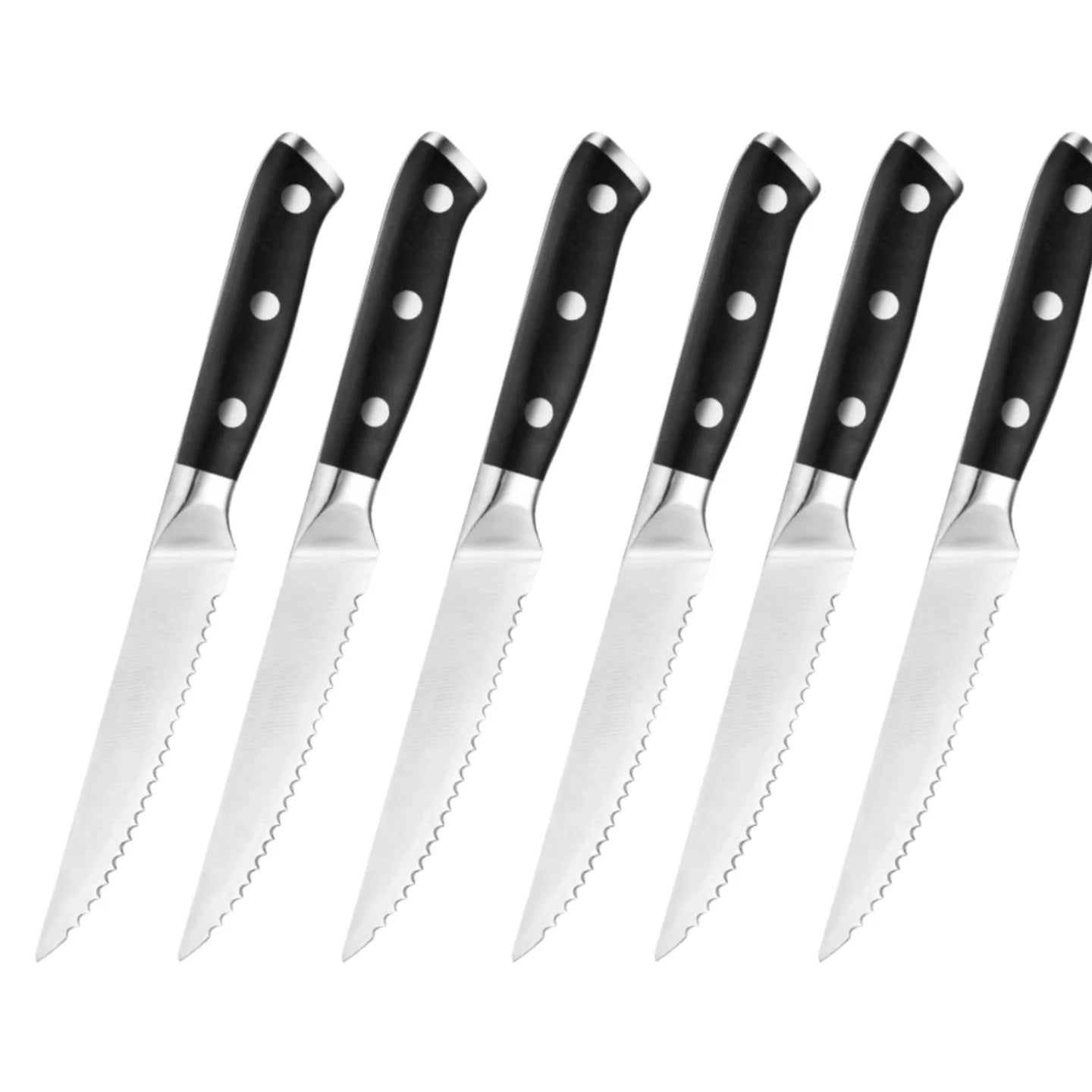 Set Di Coltelli Da Bistecca Seghettati In Acciaio Inox Con Manico In Abs Per Uso Domestico A Tavola 1 2 4 6 Pezzi