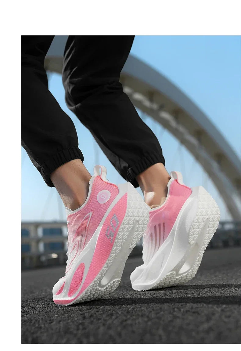 Scarpe Da Corsa 2025 Con Piastra In Carbonio Traspiranti Con Cuscino Di Rimbalzo Leggero Per Maratona Professionale