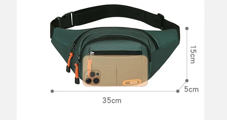Marsupio Impermeabile Oxford Unisex Grande Capacità Cintura Porta Oggetti Multifunzionale Resistente All Usura