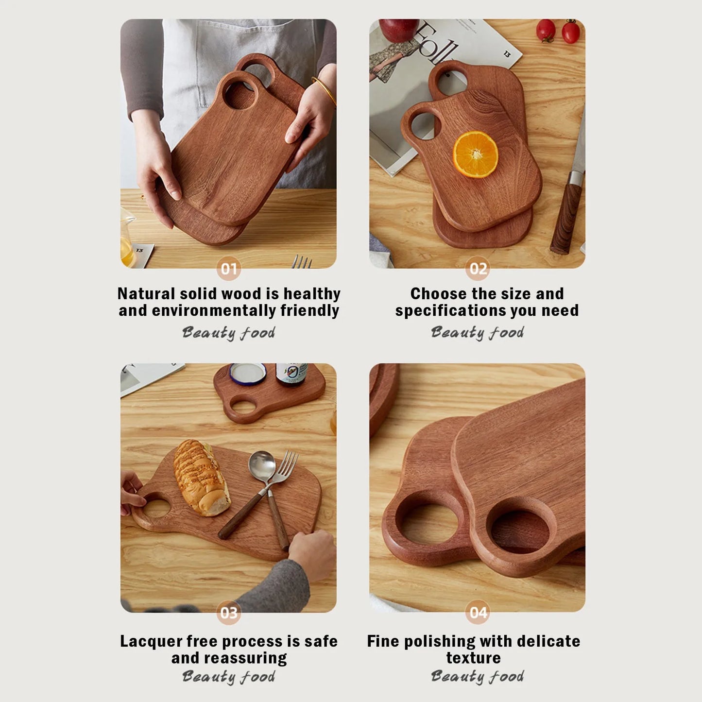Tagliere In Legno Intagliato Rotondo Per Frutta E Bistecche Piatto Da Pranzo Per Bambini