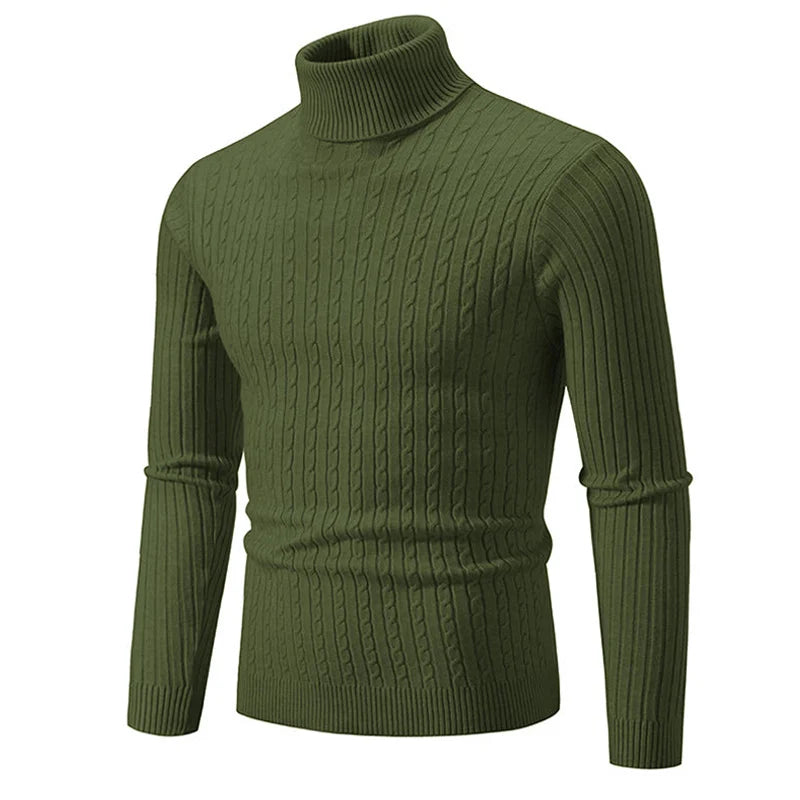 Maglione Invernale Spesso Caldo Collo Alto Dolcevita Uomo Slim Fit Maglieria Da Uomo Doppio Colletto Maschile