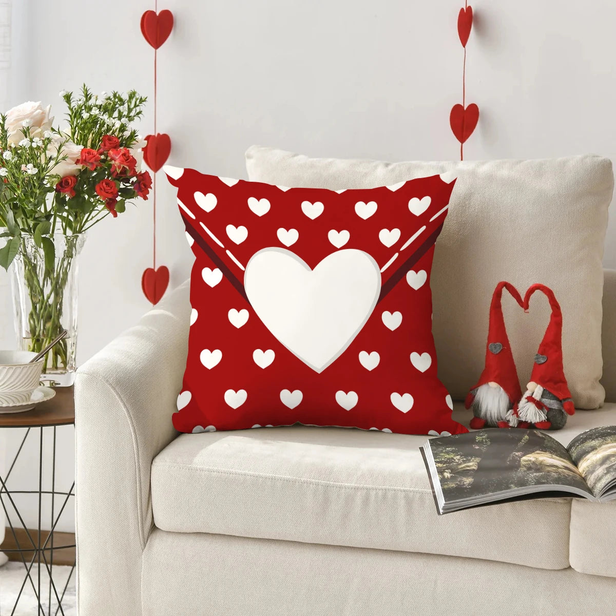 Due Fodere Per Cuscino San Valentino Con Busta D Amore Per Decorazione Divano E Anniversario Di Matrimonio