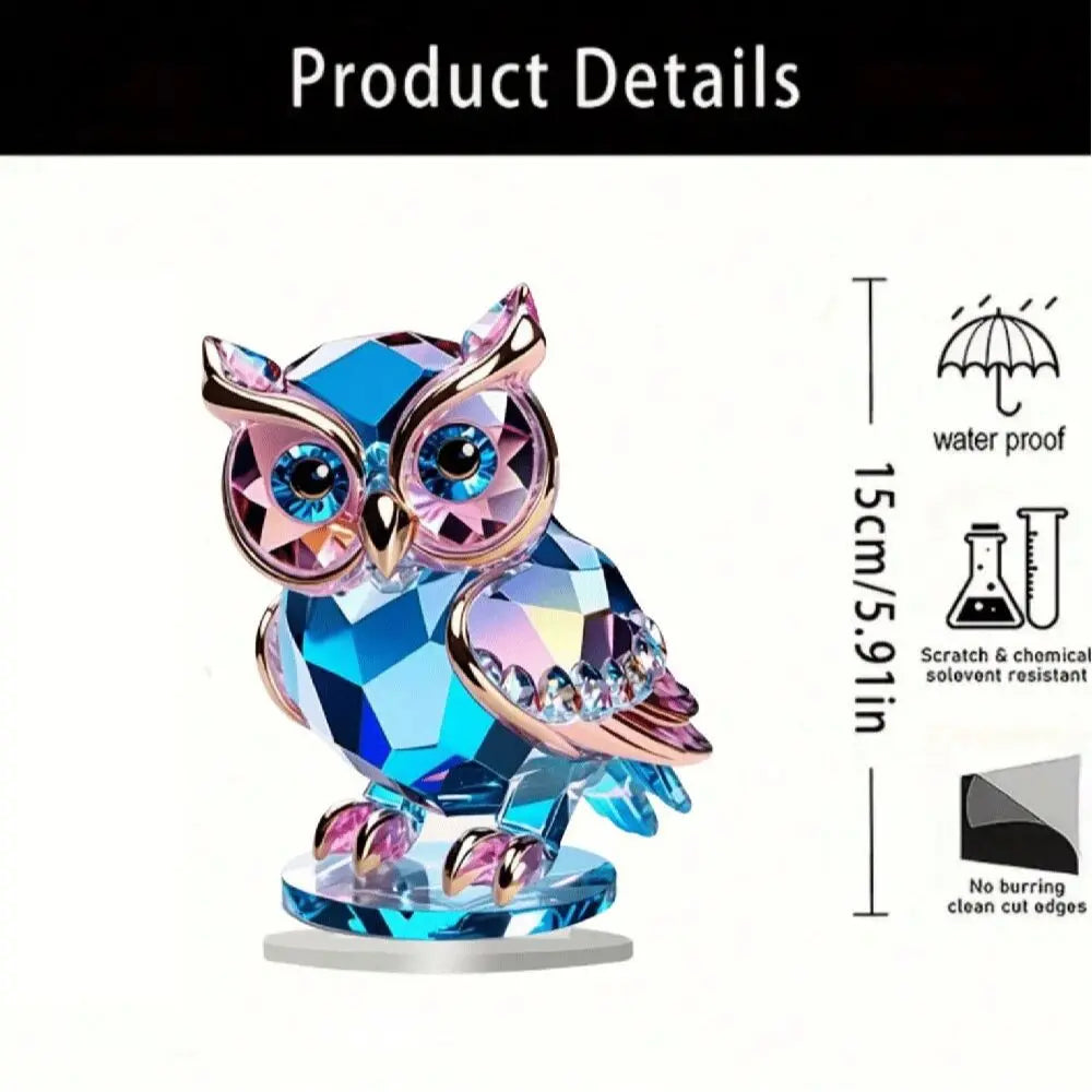 Gufo Di Plastica Cristallo Decorazione Da Tavolo 15 Cm Per Casa A Tema Animale Ornamento Pratico E Conveniente