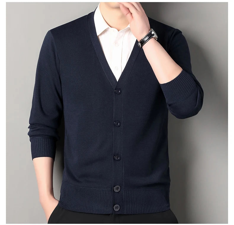 Cardigan In Pile Da Uomo Morbido E Caldo Lavorazione A Maglia Robusta Per Autunno Inverno Comfort Totale