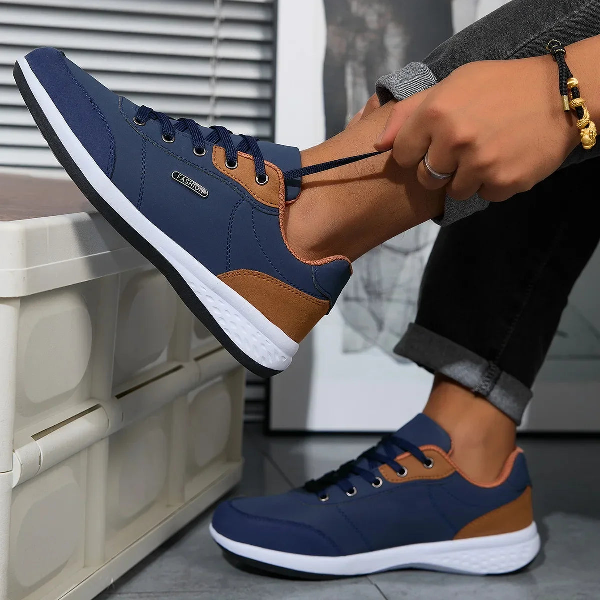 Scarpe Da Uomo Impermeabili Primavera Autunno Sneakers Da Passeggio In Pelle Antiscivolo Per Tempo Libero