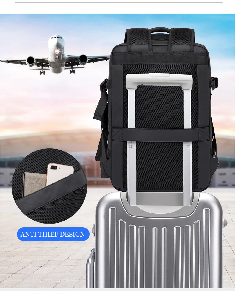 Zaino Espandibile BANGE Da Uomo Per Laptop 17,3 Pollici Impermeabile Grande Capacità Per Viaggio E Escursionismo