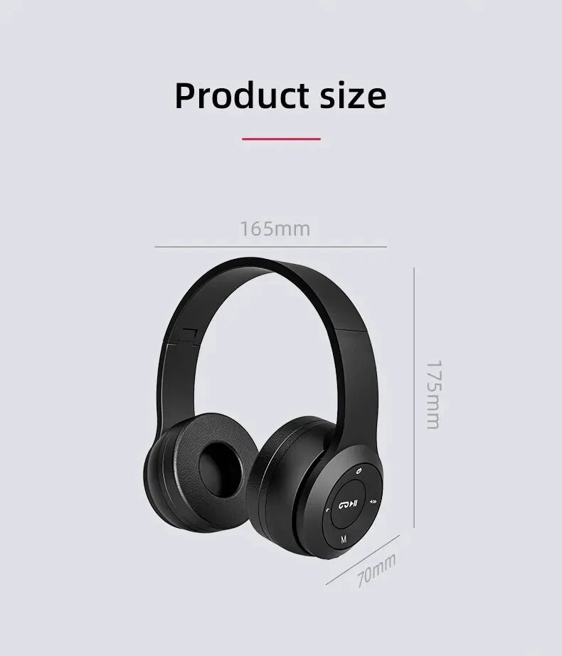 Cuffie Bluetooth 5.0 Pieghevoli Stereo Wireless Universali Per Sport E Gaming Con Controllo Volume E Cancellazione Attiva Del Rumore