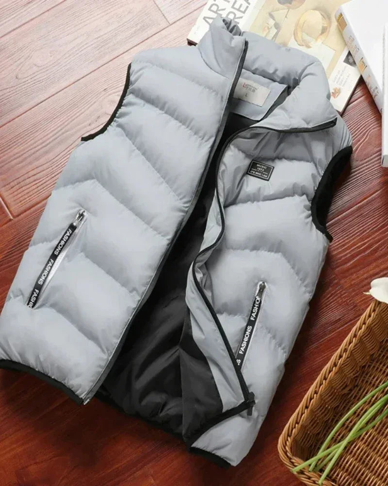 Puffer Senza Maniche Da Uomo 2024 Colletto Mandarino Giacca Piumino Inverno Caldo Gilet Outwear Abbigliamento Uomo