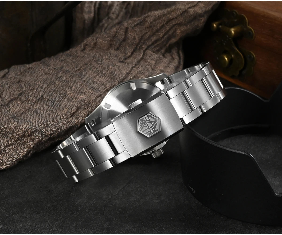 Orologio Da Pilota Da Uomo San Martin 37mm Meccanico Automatico 100m Impermeabile Stile Militari BGW 9