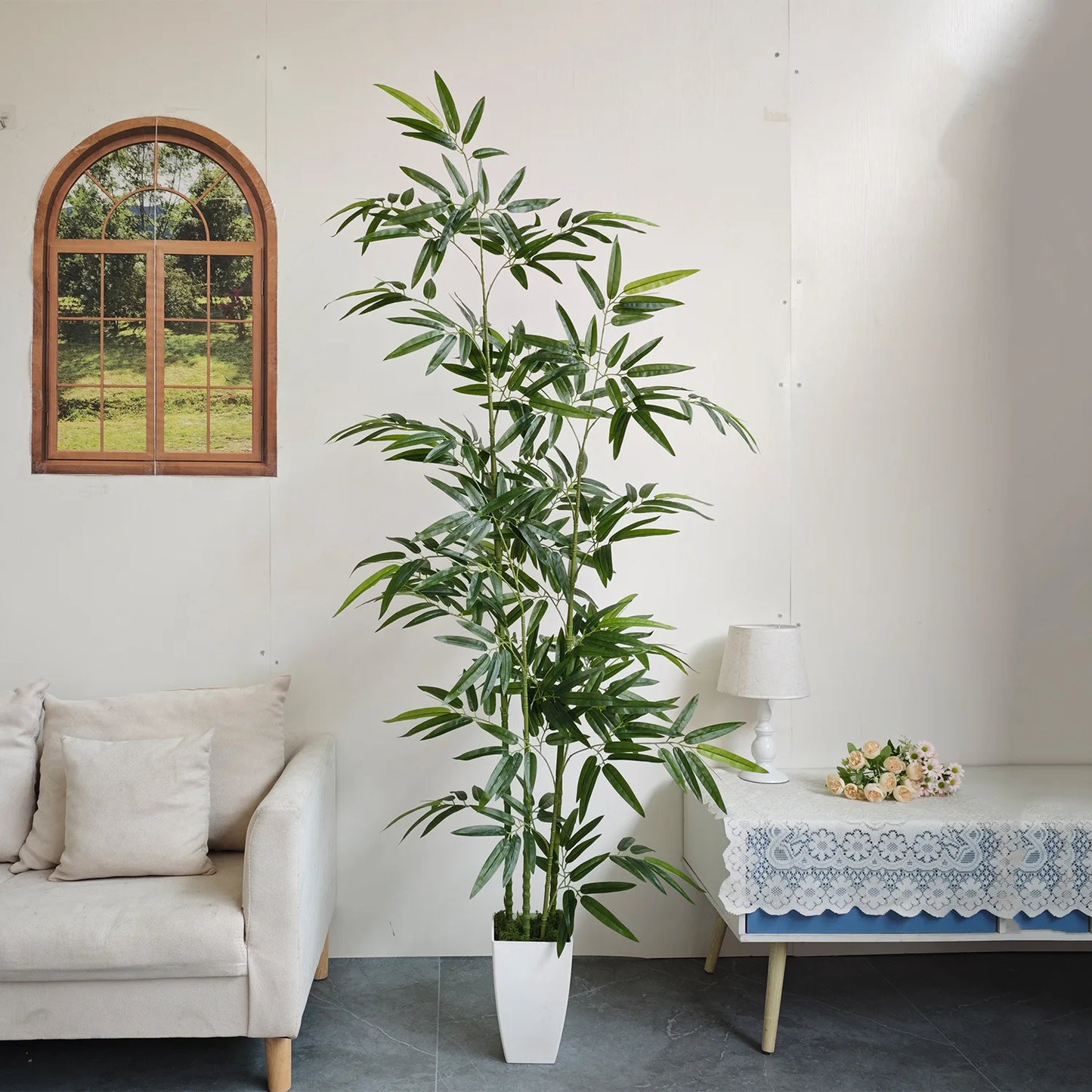 Bambù Artificiale Verde Grande Altezza Regolabile Da 160 A 210 Cm Per Decorazione Giardino E Ambienti