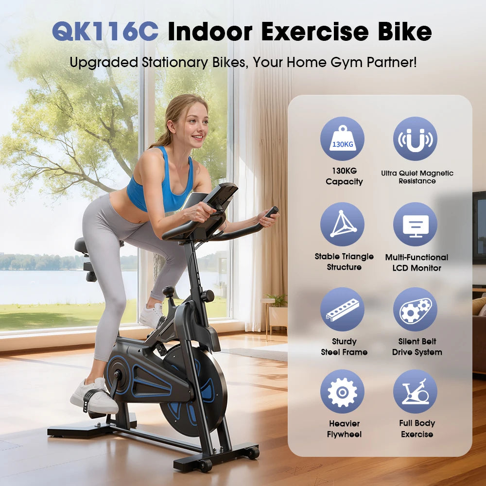 Cyclette Formill QK101 10 Kg Frizione QK116C 12 Kg Magnetico Trasmissione a Cinghia Display Cardio Domestico