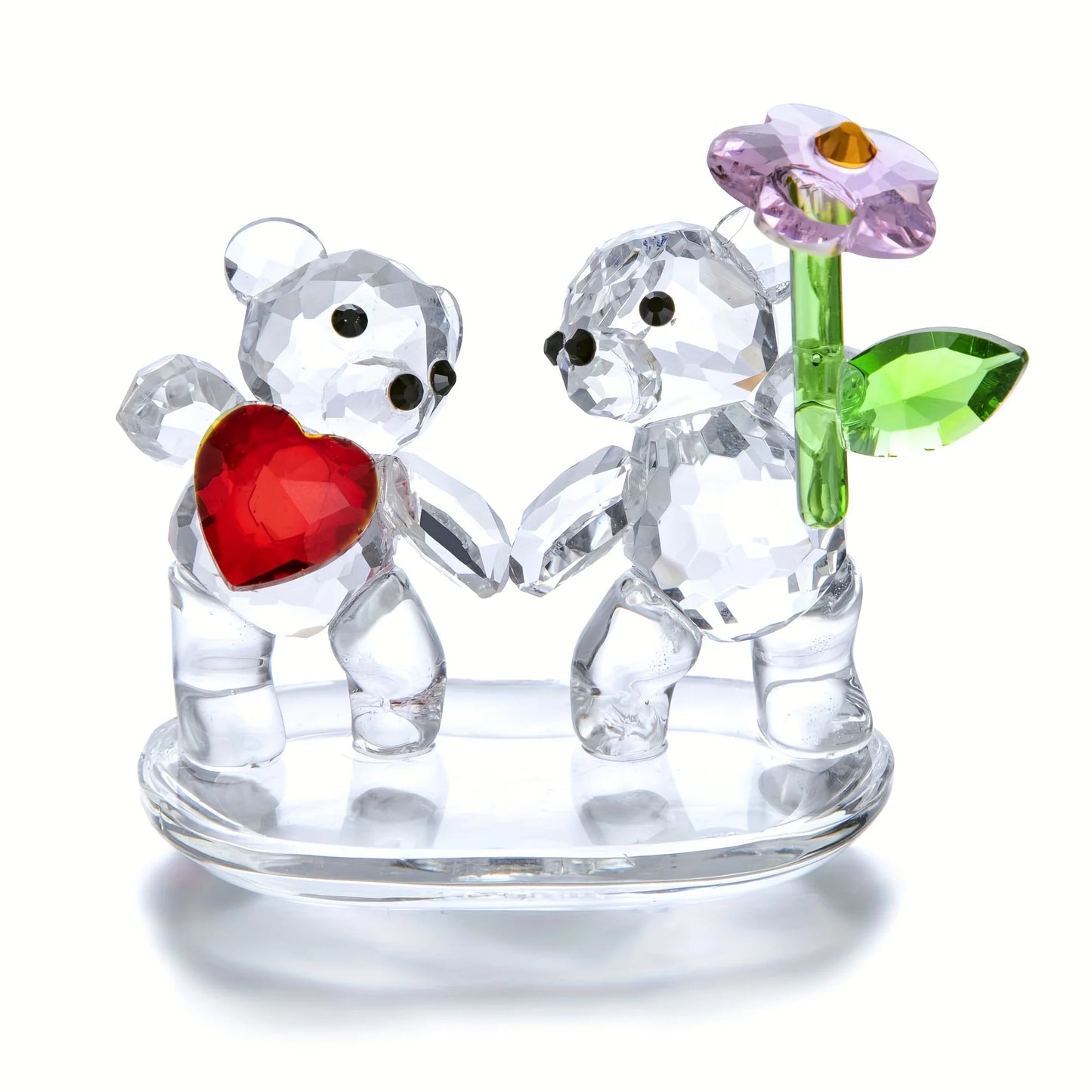 Statua Di Orso Innamorato In Cristallo Fatta A Mano Decorazione Per La Casa Regalo Di Natale E San Valentino