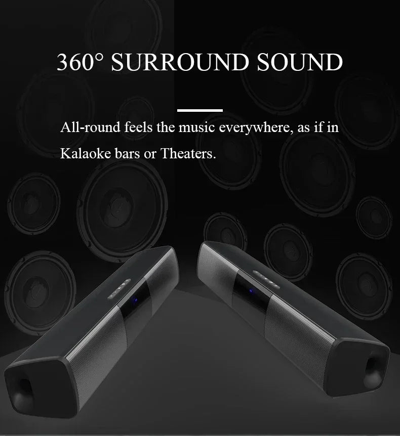 Barra Audio Portatile Potente Altoparlante Bluetooth Senza Fili Surround Stereo Per TV Subwoofer Radio FM Caixa De Som